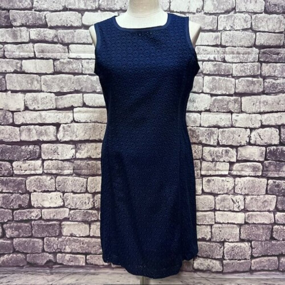 Talbots Blue Fully Lined Sleeveless Dress Size 10